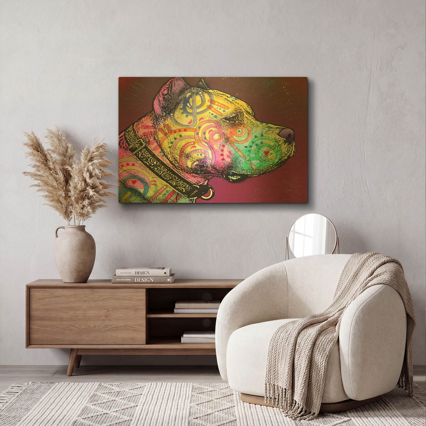 'Pitbull Soul' By Dean Russo Gold Metal Wall Art