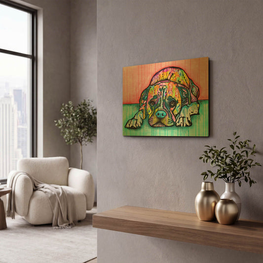 'Lying Boxer' By Dean Russo Gold Metal Wall Art
