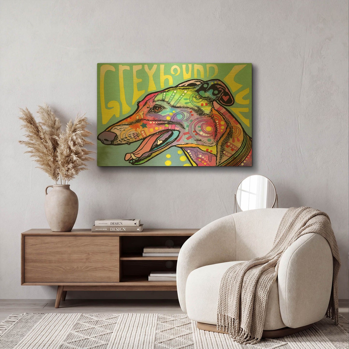 'Greyhound Luv' By Dean Russo Gold Metal Wall Art