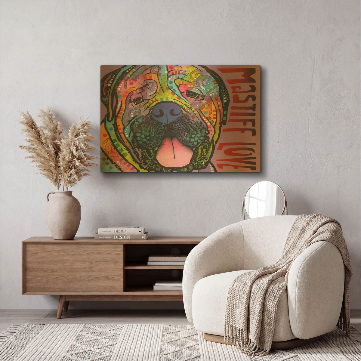 'Mastiff Love' By Dean Russo Gold Metal Wall Art