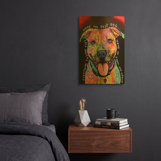 'Best Dog' By Dean Russo Gold Metal Wall Art