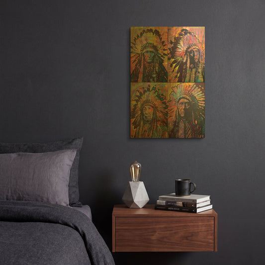 'Chiefs Quadrant' By Dean Russo Gold Metal Wall Art