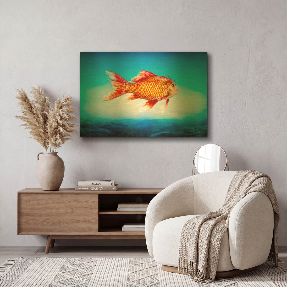 'The Outsider' By Mario Sanchez Nevado Gold Metal Wall Art