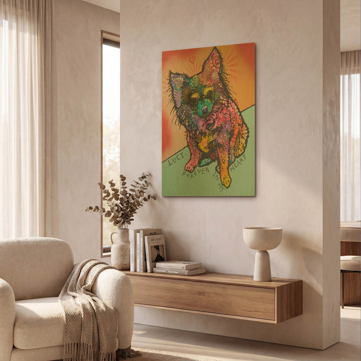 'Lucy B' By Dean Russo Gold Metal Wall Art