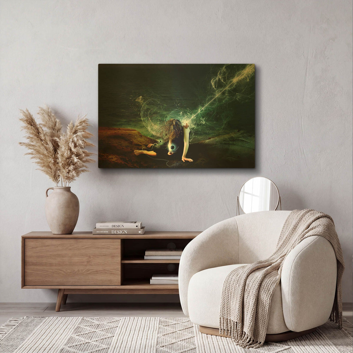 'The Subconsciousness' By Mario Sanchez Nevado Gold Metal Wall Art