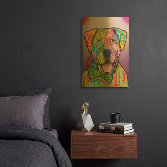 'Charlie Brown Custom 002' By Dean Russo Gold Metal Wall Art