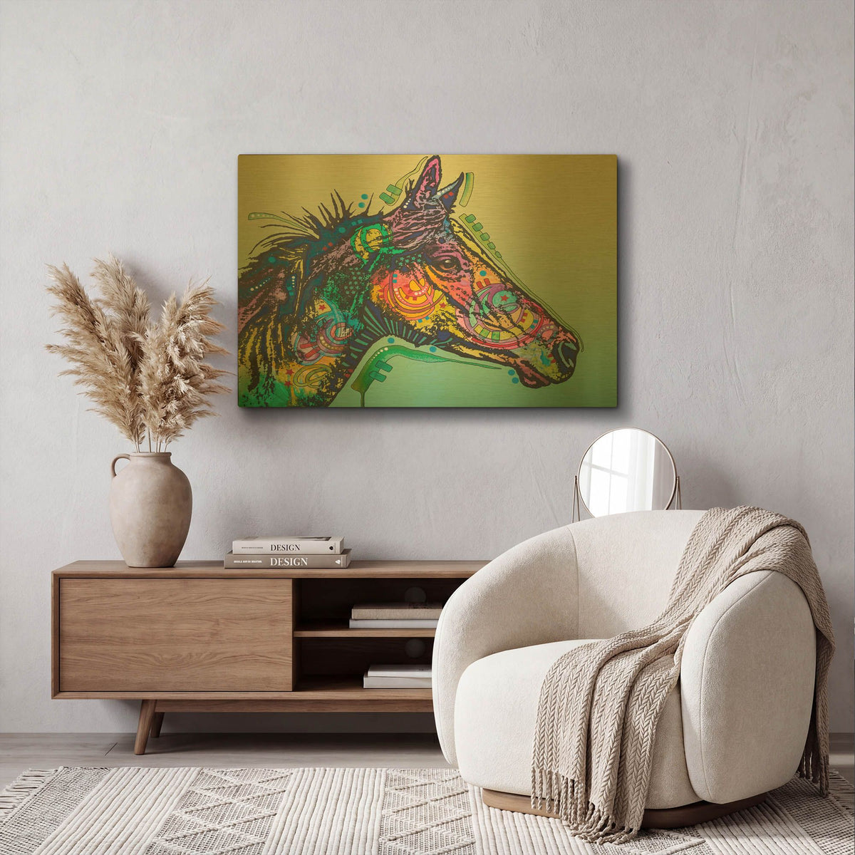 'Basha Custom 3' By Dean Russo Gold Metal Wall Art