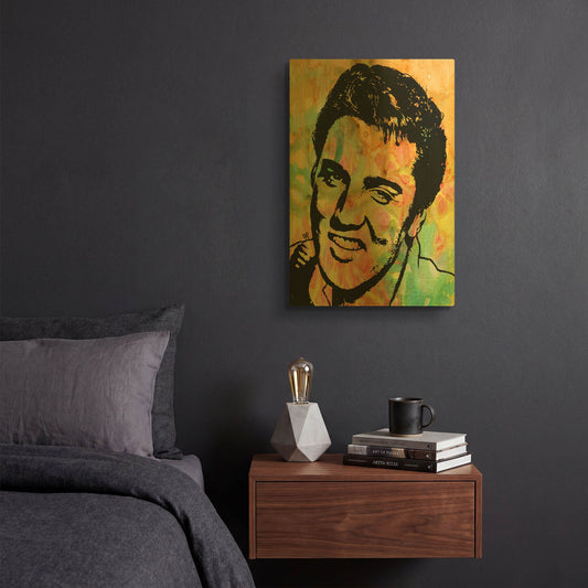 'Elvis 3' By Dean Russo Gold Metal Wall Art