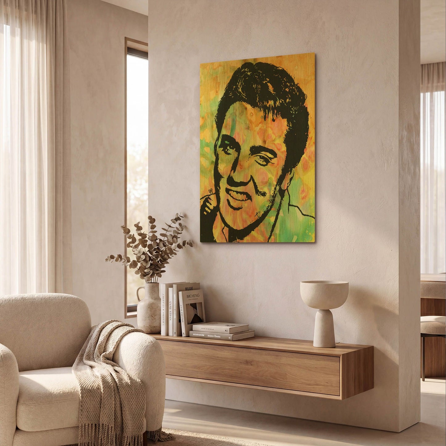 'Elvis 3' By Dean Russo Gold Metal Wall Art
