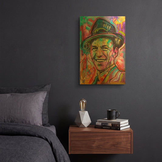 'Frank Sinatra I' By Dean Russo Gold Metal Wall Art