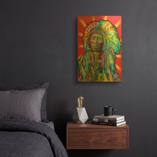 'Native American I' By Dean Russo Gold Metal Wall Art