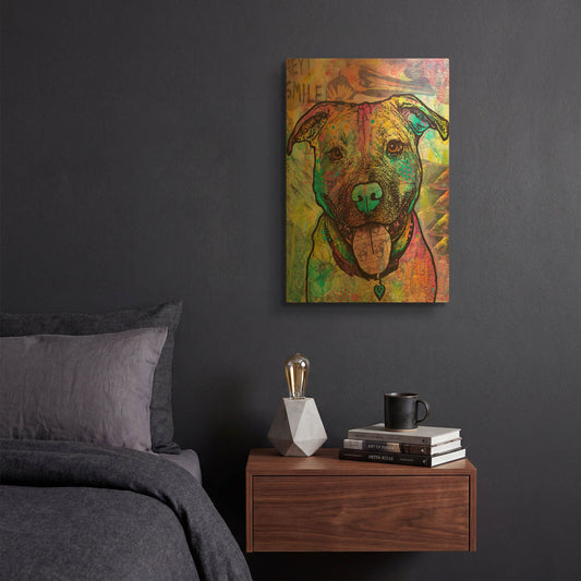 'Hey Smile' By Dean Russo Gold Metal Wall Art