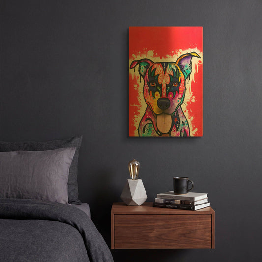 'Kiss Dog' By Dean Russo Gold Metal Wall Art