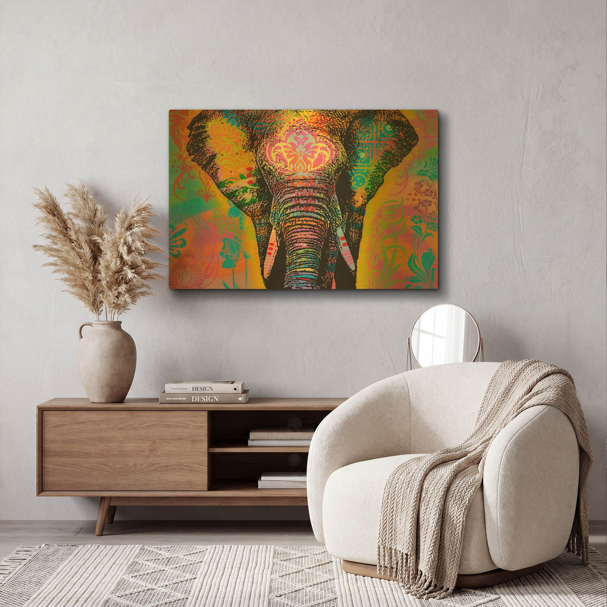 'Eleph' By Dean Russo Gold Metal Wall Art