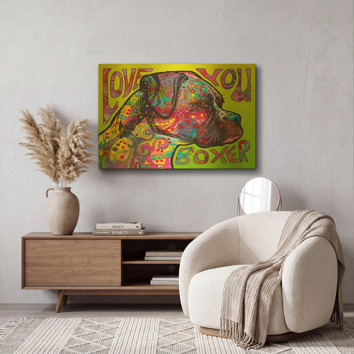 'Love You Boxer' By Dean Russo Gold Metal Wall Art