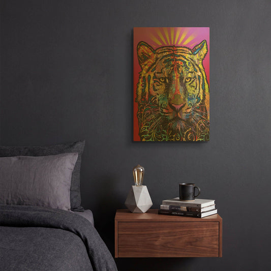 'Regal (Tiger)' By Dean Russo Gold Metal Wall Art