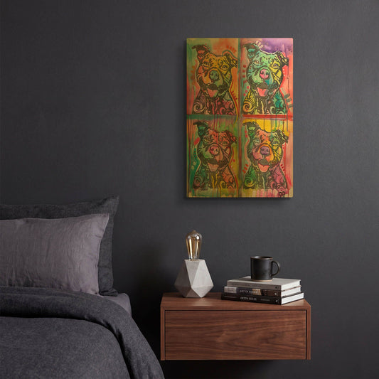'4 Happy Pitties' By Dean Russo Gold Metal Wall Art