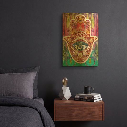 'Hamsa' By Dean Russo Gold Metal Wall Art