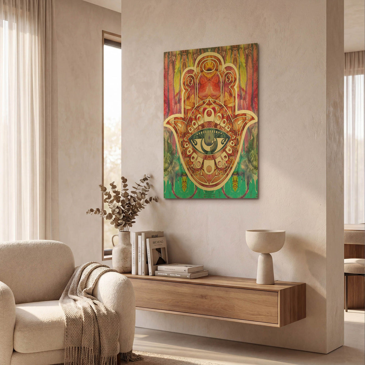 'Hamsa' By Dean Russo Gold Metal Wall Art