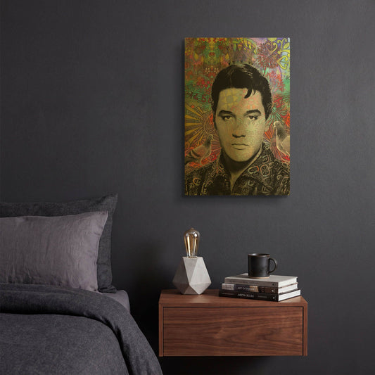 'King Elvis' By Dean Russo Gold Metal Wall Art