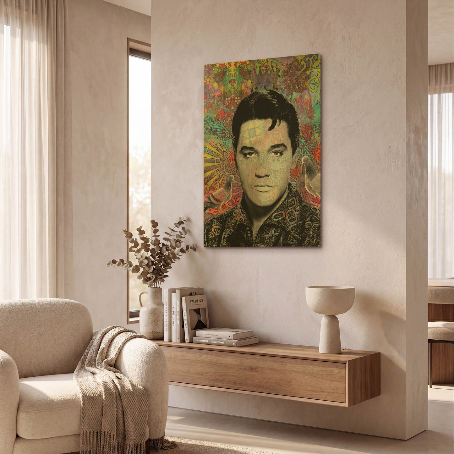 'King Elvis' By Dean Russo Gold Metal Wall Art