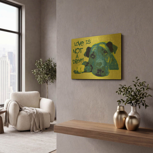 'Love Is Not A Dream' By Dean Russo Gold Metal Wall Art