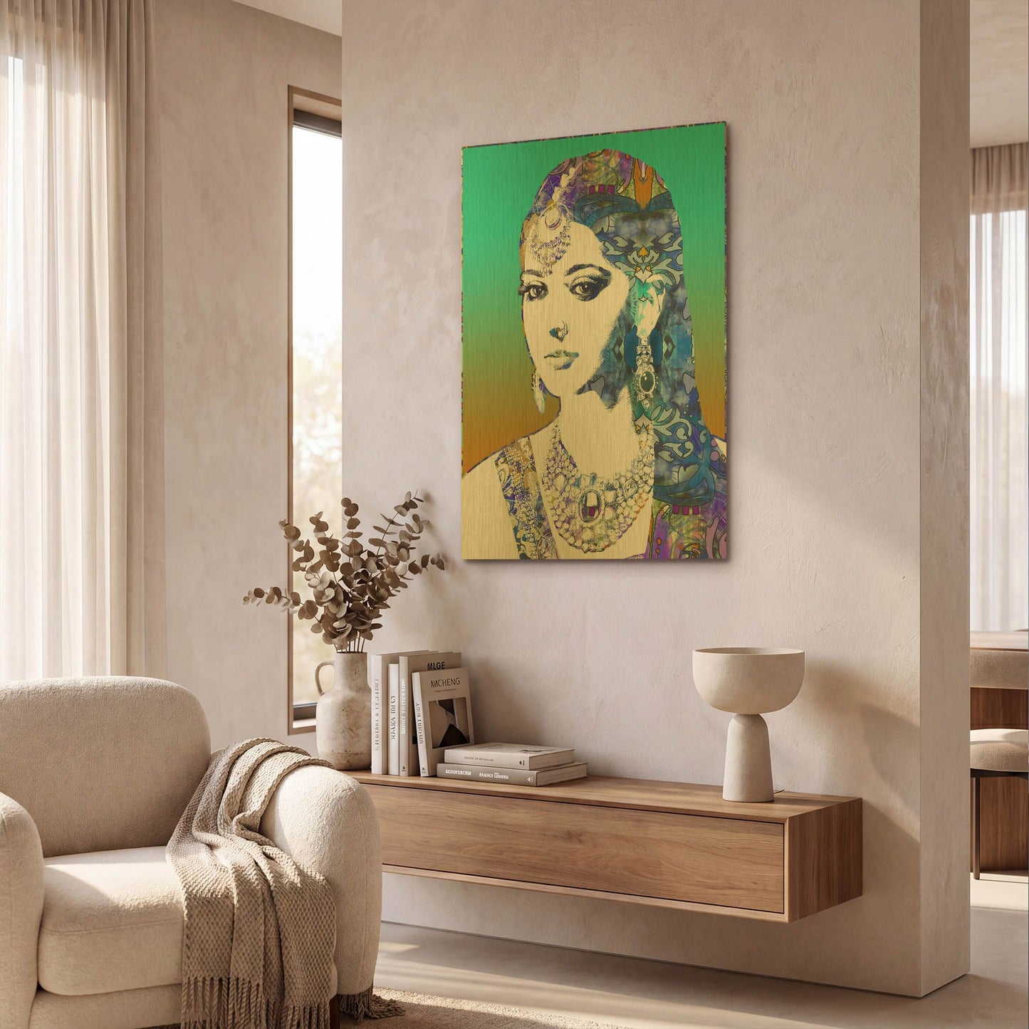 'Shimla' By Dean Russo Gold Metal Wall Art