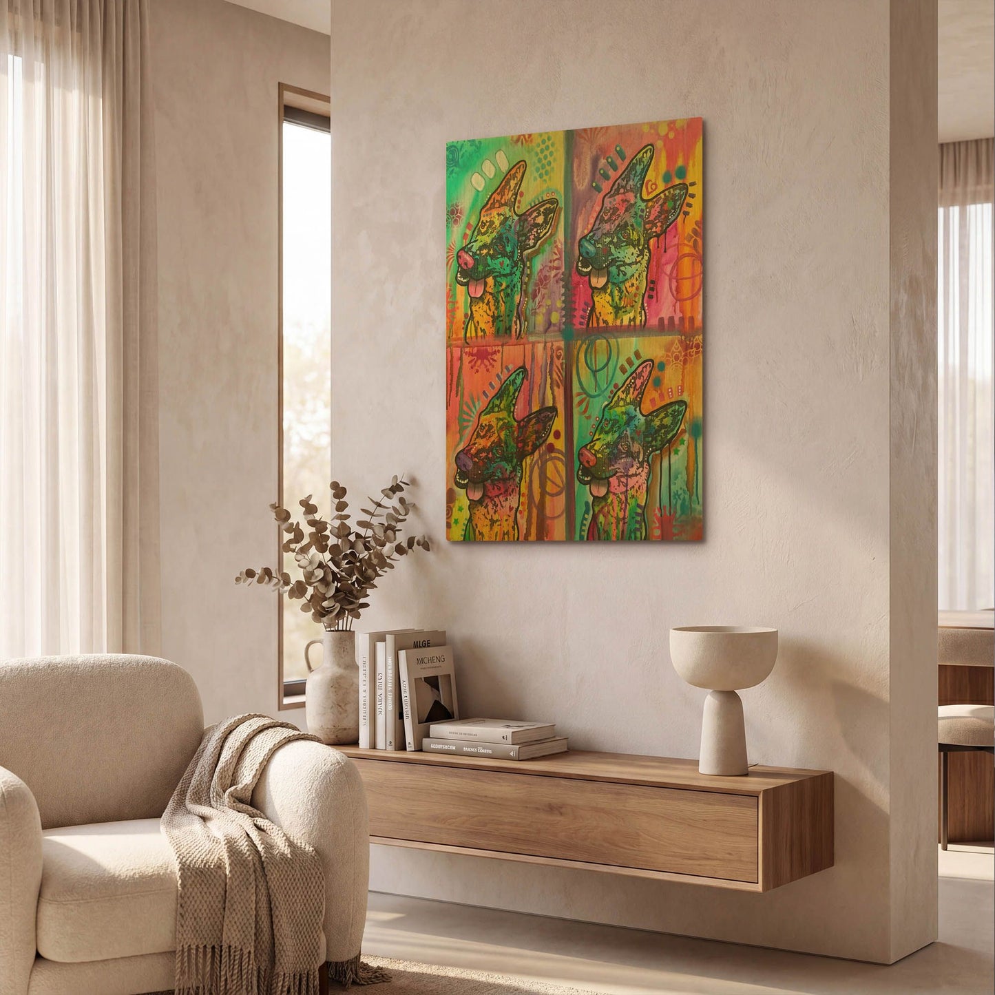 '4 Shepherds' By Dean Russo Gold Metal Wall Art