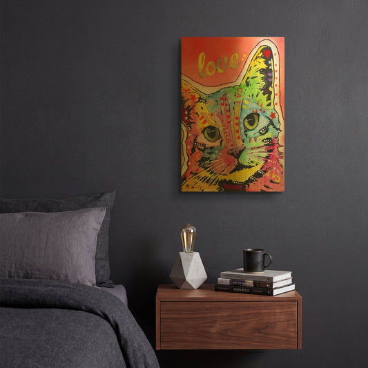 'Tiltcat Love' By Dean Russo Gold Metal Wall Art