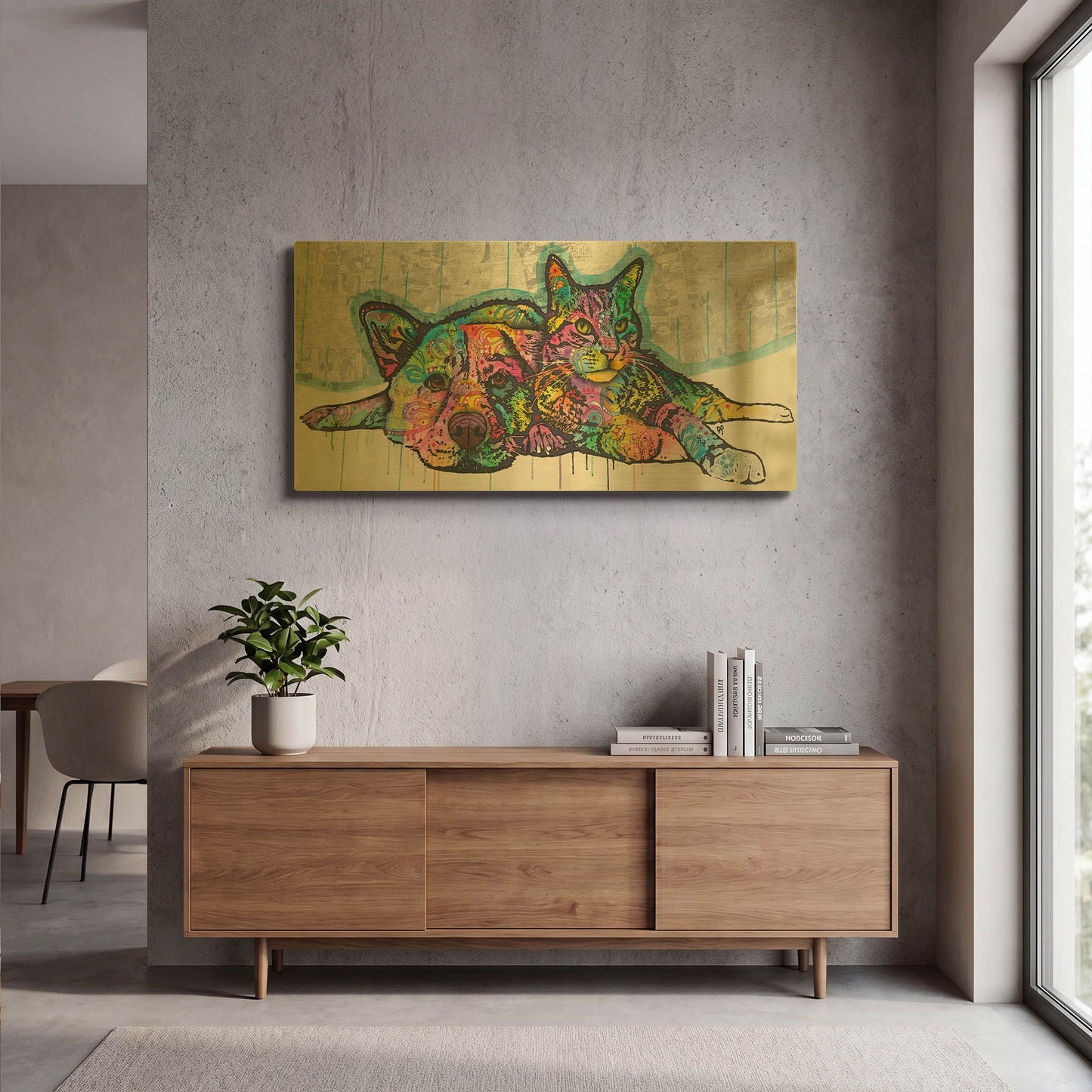 'Companions' By Dean Russo Gold Metal Wall Art