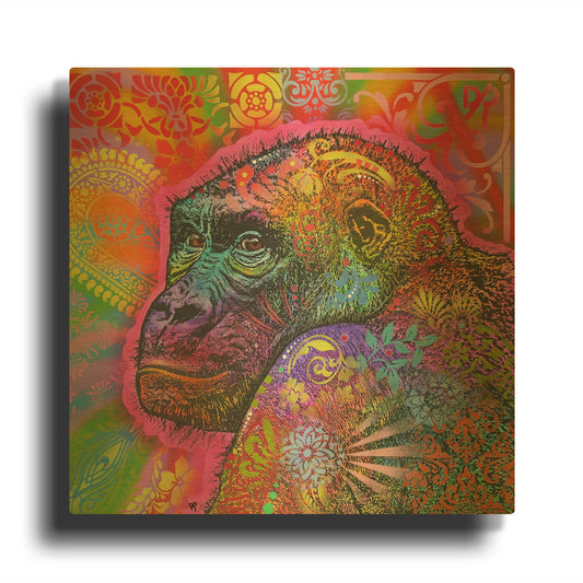 'Gorilla' By Dean Russo Gold Metal Wall Art