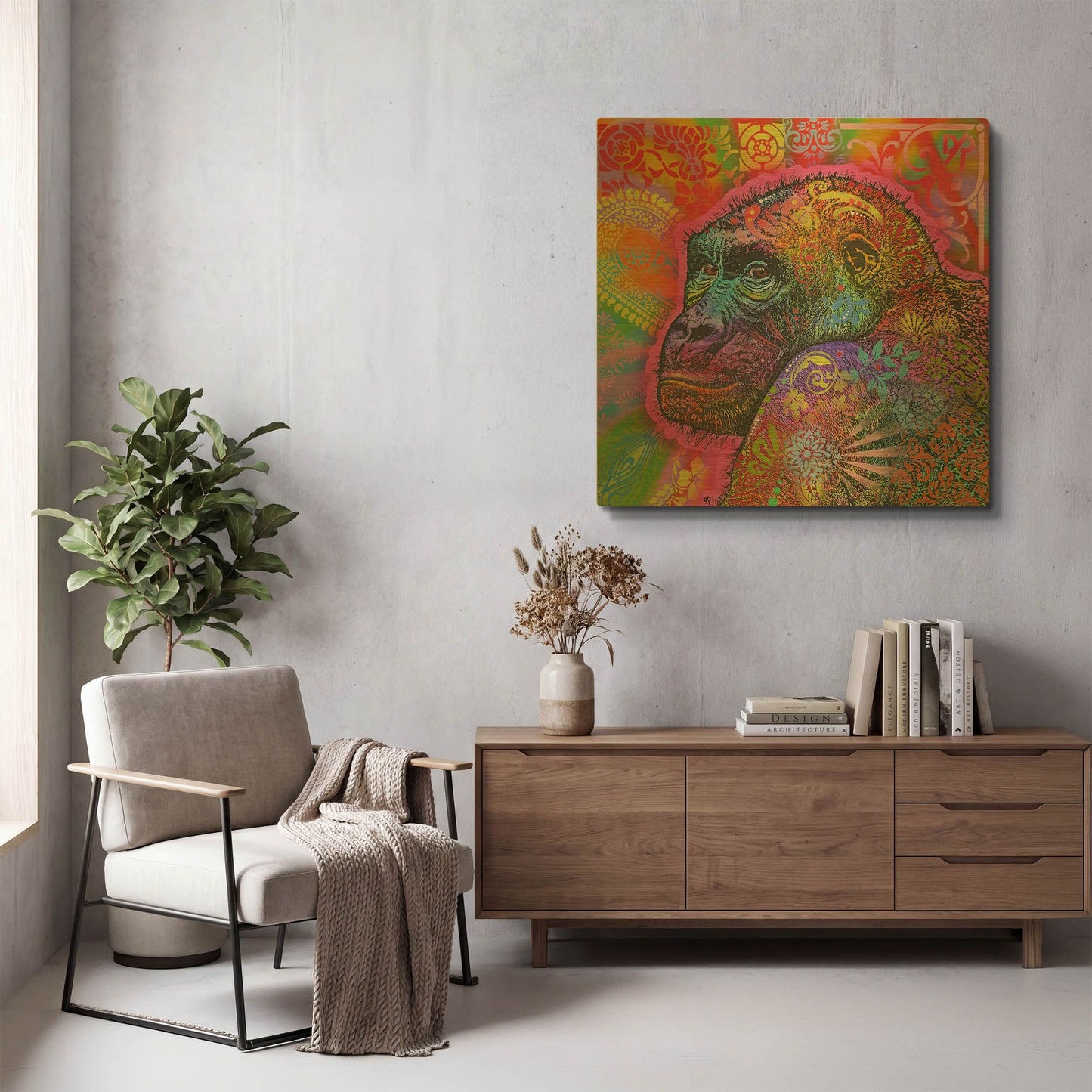 'Gorilla' By Dean Russo Gold Metal Wall Art
