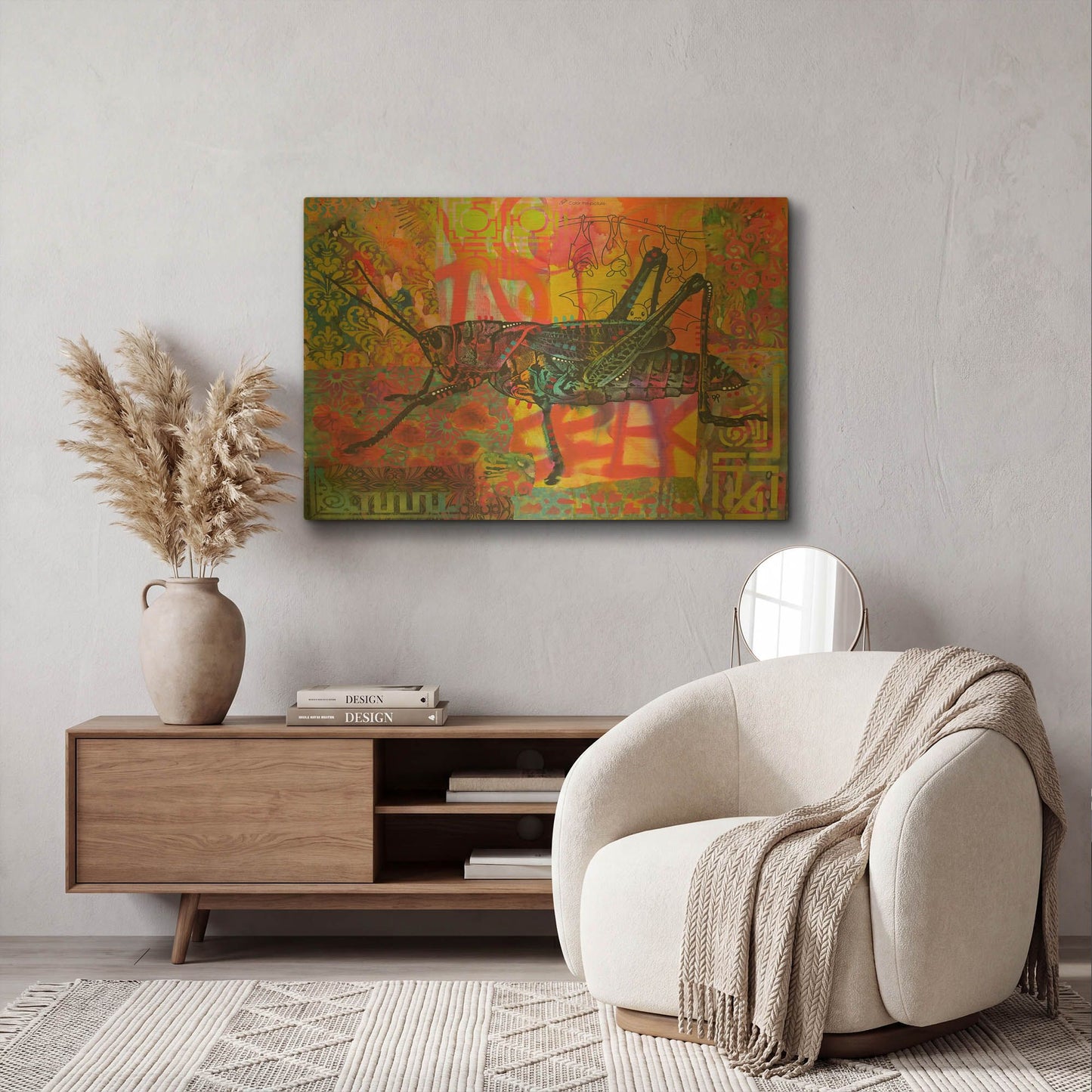 'Grasshopper' By Dean Russo Gold Metal Wall Art