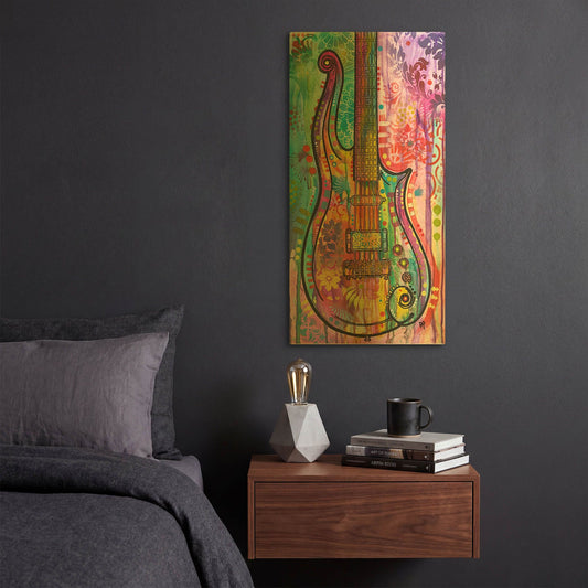 'Prince Cloud Guitar' By Dean Russo Gold Metal Wall Art