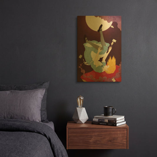 'Alice in Wonderland' By Sai Tamiya Gold Metal Wall Art
