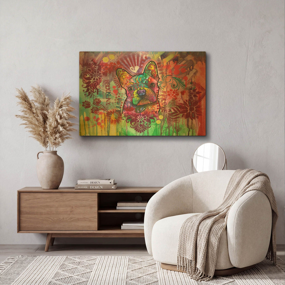 'Frenchie Jacket' By Dean Russo Gold Metal Wall Art