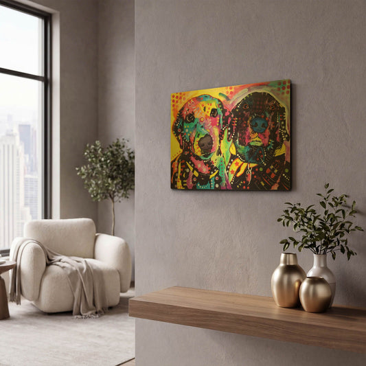 'Daisy and Noel' By Dean Russo Gold Metal Wall Art