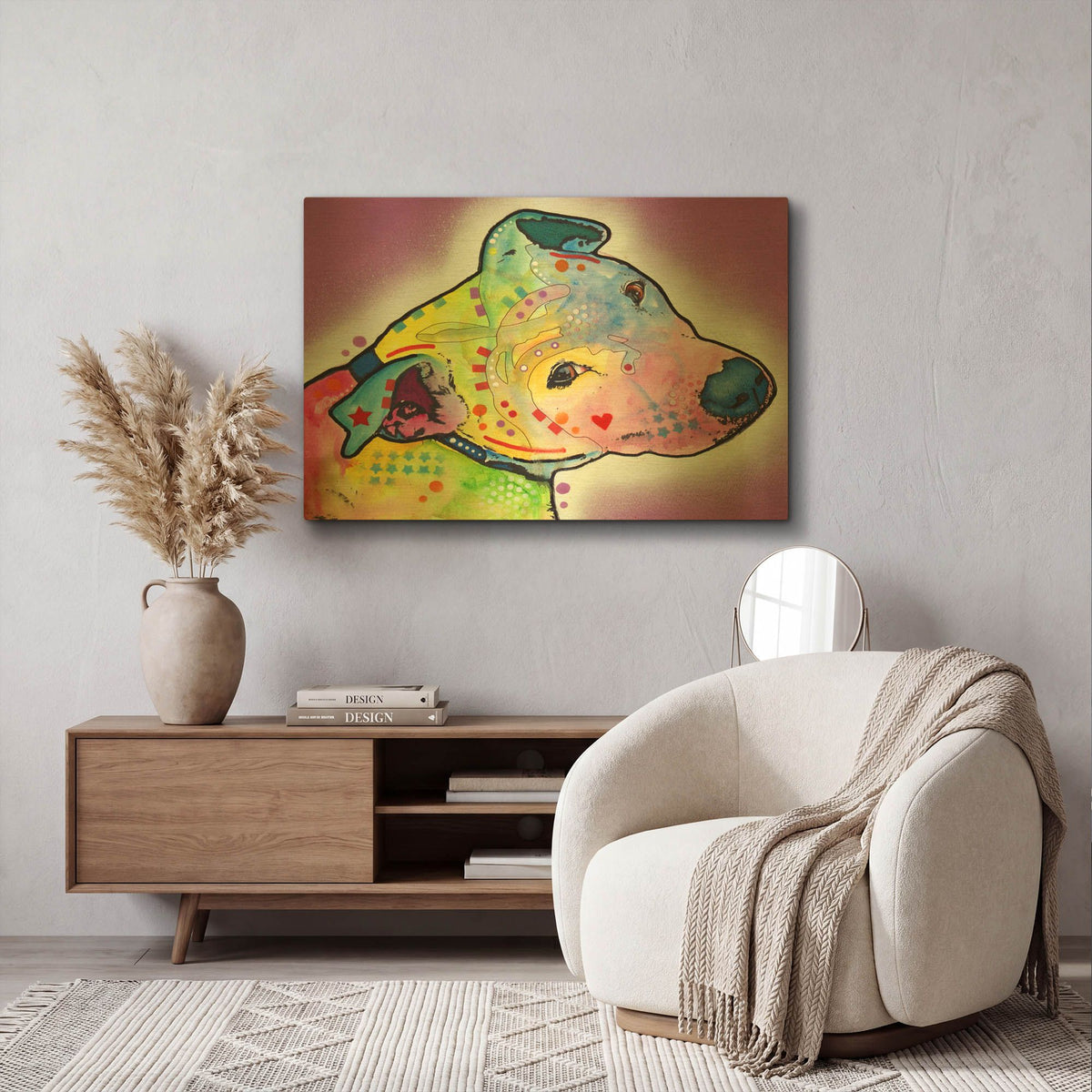 'Mucca Work' By Dean Russo Gold Metal Wall Art