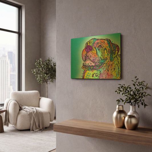 'Smiling Boxer' By Dean Russo Gold Metal Wall Art