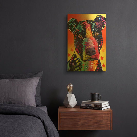 'The Focused Pit' By Dean Russo Gold Metal Wall Art