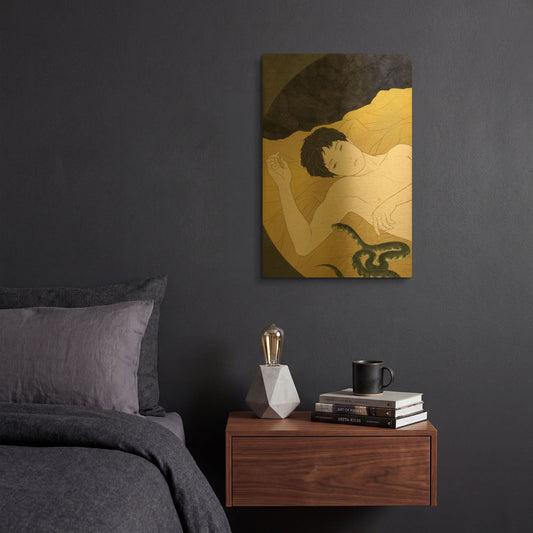 'Utsutsu' By Sai Tamiya Gold Metal Wall Art