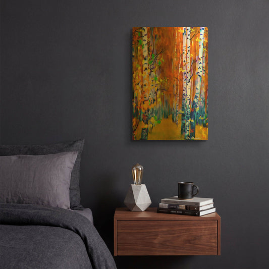'Autumn' By Ata Alishahi Gold Metal Wall Art