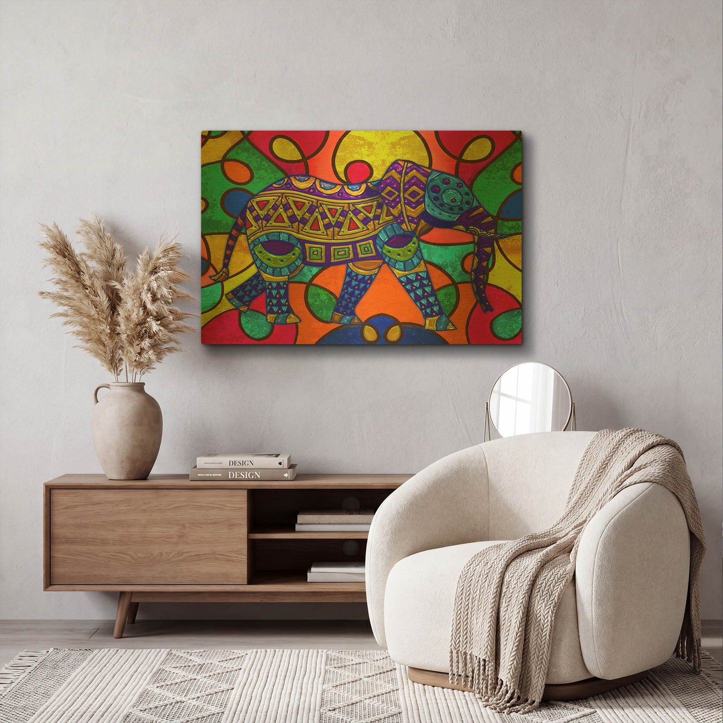 'Elephant' By Ata Alishahi Gold Metal Wall Art