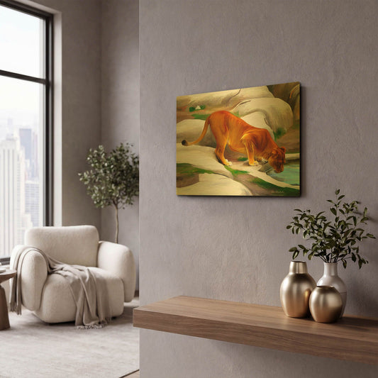 'Lioness' By Ata Alishahi Gold Metal Wall Art