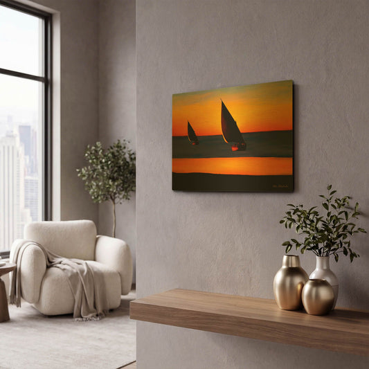 'Sunset' By Ata Alishahi Gold Metal Wall Art