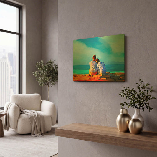 'A Day With You' By Ata Alishahi Gold Metal Wall Art