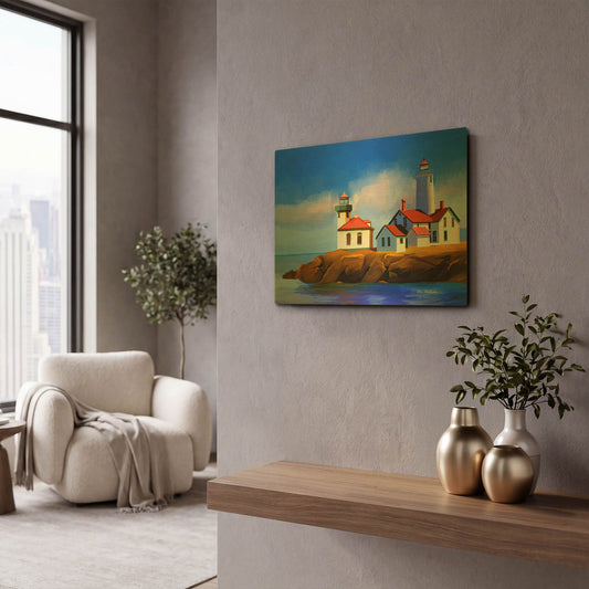 'Light House' By Ata Alishahi Gold Metal Wall Art