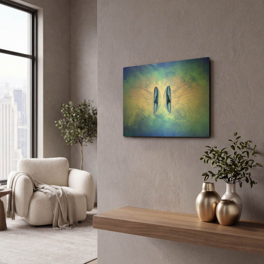 'Ocean Life' By Ata Alishahi Gold Metal Wall Art