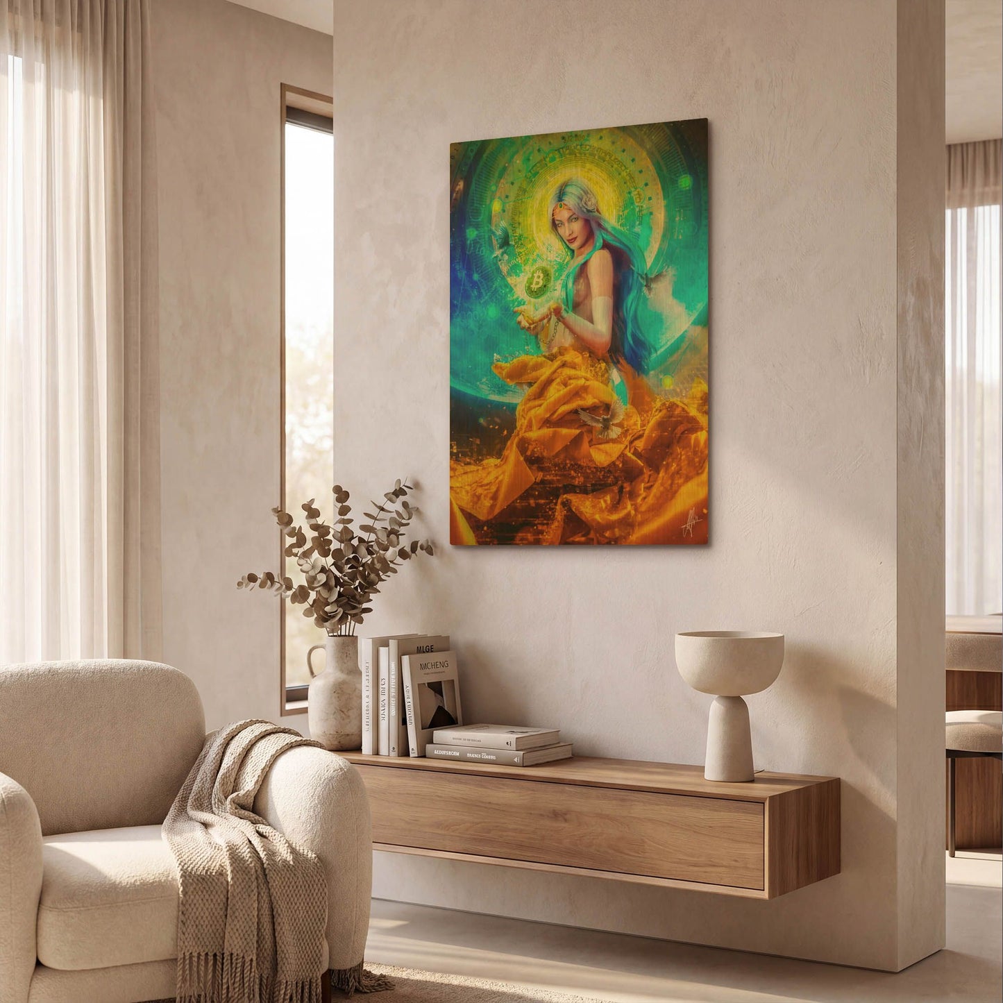 'Vires In Numeris' By Mario Sanchez Nevado Gold Metal Wall Art
