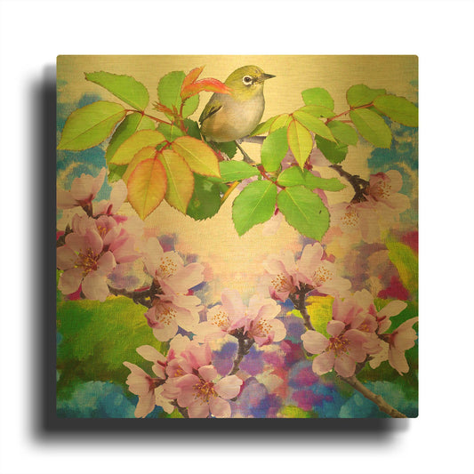 'Spring Colors 2' By Ata Alishahi Gold Metal Wall Art